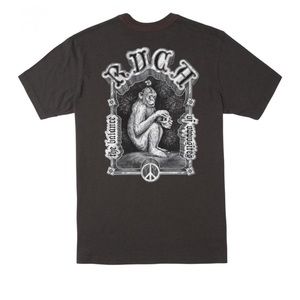 RVCA Men's Balance The Monkey Tee T-Shirt Charcoal Black Large NWT